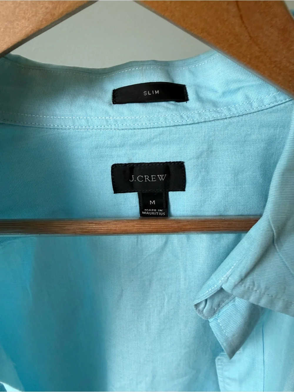 Light Blue J Crew Men's Button-Up Shirt